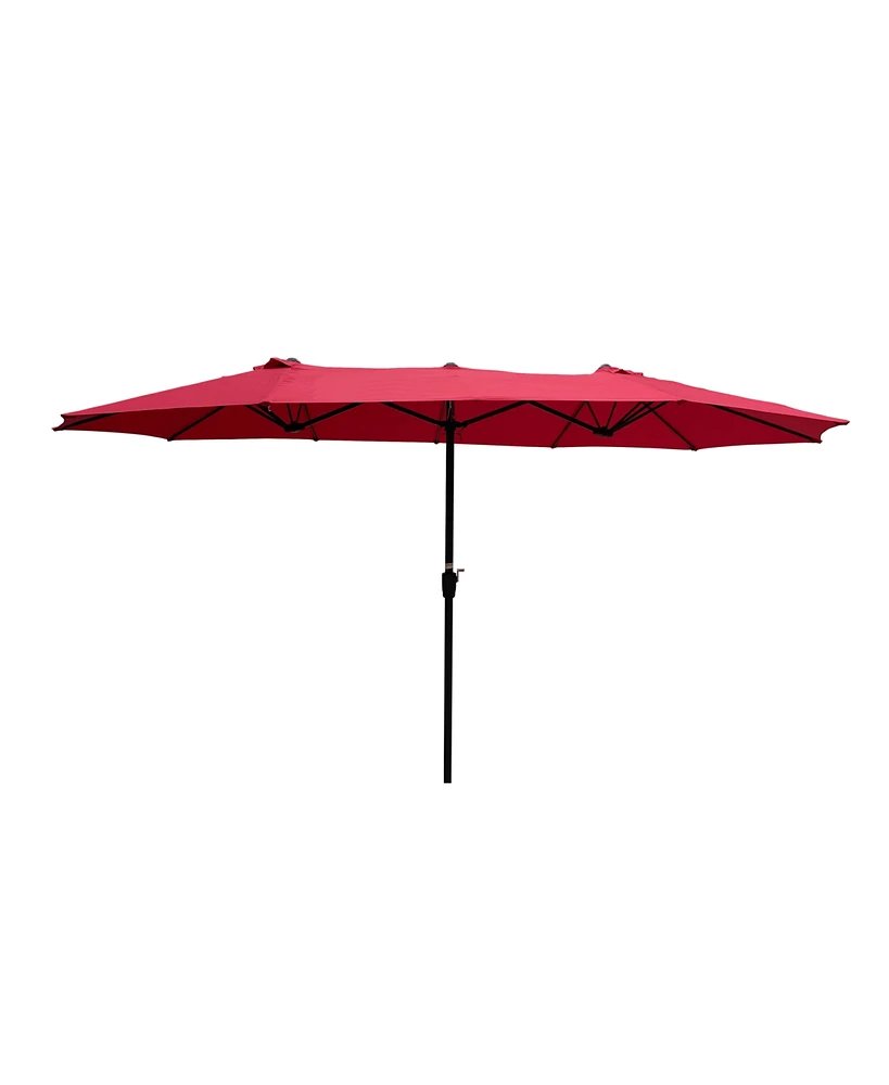 Simplie Fun 15x9FT Double-Sided Patio Umbrella with Crank and Wind Vents