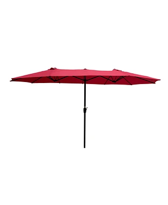 Simplie Fun 15x9FT Double-Sided Patio Umbrella with Crank and Wind Vents