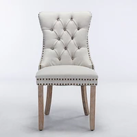Contemporary Flax Upholstered Dining Chair Set