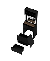 Streamdale Furniture Led Illuminated Makeup Vanity Dressing Table & Stool, Black