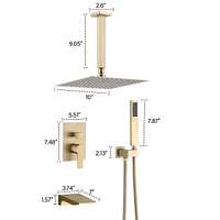 10 Inch Shower System With Rain Shower Faucet Sets