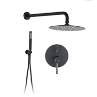 Streamdale Furniture Round Wall Mounted Shower Combo with Rain Head & Handheld