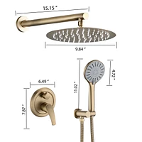 High Pressure Wall Mounted Shower With 5-Function Handheld Shower Head