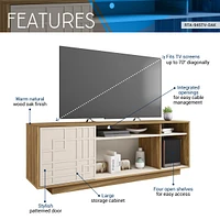 Streamdale Furniture Contemporary Tv Stand For TVs Up To 70", Oak