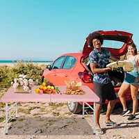 4FT Pink Portable Folding Table Indoor&Outdoor Maximum Weight 135Kg Foldable Table For Camping