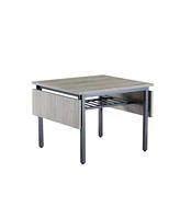 Folding Dining Table, 1.2" Thick, Grey, 63.2" L X 35.5" W X 30.5" H