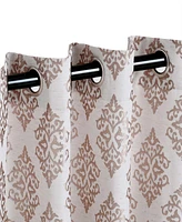 Superior Modern Venetian Damask Jacquard 2-Piece Curtain Panels with Grommet Header Top