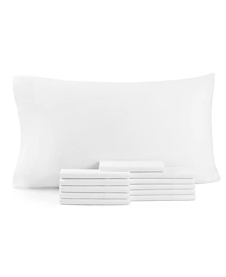 Arkwright Home Lulworth Pillowcases (12 Pack), Standard/Queen Size, White, Cotton Polyester Blend