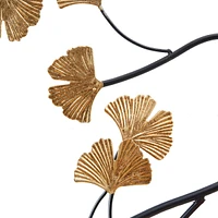 Streamdale Furniture Golden Gingko Leaves 3-Piece Metal Wall Decor Set