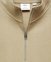 Mango Men's Zipper Cotton Sweater