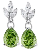 Peridot (1-3/8 ct. t.w.) & Cubic Zirconia Pear Drop Earrings in Sterling Silver