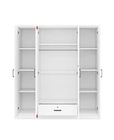 Simplie Fun 4-Door Wardrobe With 1 Drawer