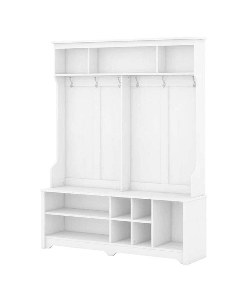 Streamdale Furniture Modern White Hall Tree with Storage Space