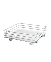 Household Essentials Glidez Steel Pull-Out/Slide-Out Storage Organizer with Plastic Liner for Under Cabinet or Wire Shelf Use 1-Tier Design