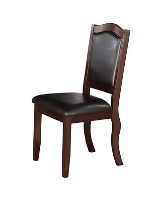 Simplie Fun Traditional Formal Set Of 2 Chairs Dark Brown Espresso Dining Seatings Cushion Chair