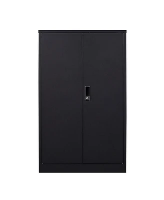 Simplie Fun Lockable Metal Storage Cabinet with Adjustable Shelf