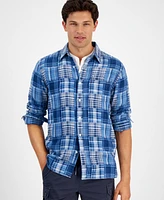 Sun + Stone Men's Baldwin Regular-Fit Madras Plaid Button-Down Shirt, Created for Macy's