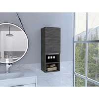 Mila Bathroom Cabinet, Two Interior Shelves, Two External Shelves, Single Door Cabinet - Smokey Oak