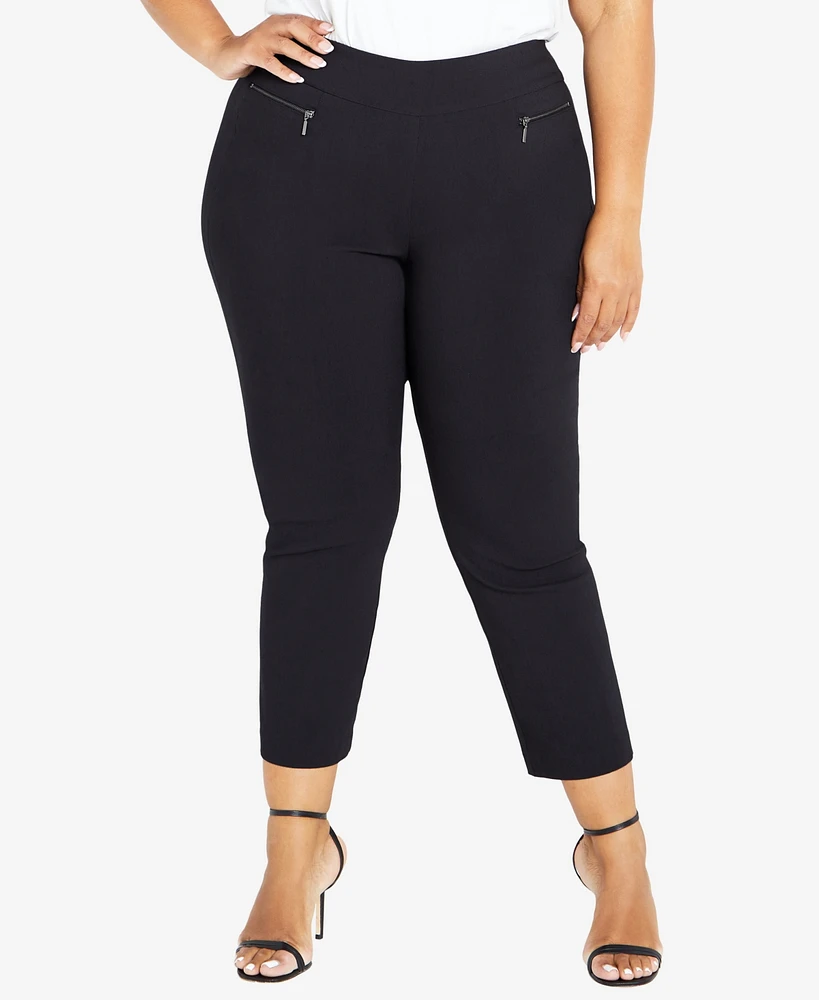 Avenue Plus Super Stretch Zip Petite Length Pant | MainPlace Mall