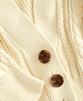 On 34th Women's Cropped V-Neck Cable-Knit Cardigan, Created for Macy's