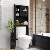 Modern Over The Toilet Space Saver Organization Wood Storage Cabinet For Home, Bathroom