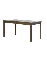 Simplie Fun Caladesi Grey-Washed Rectangular Farmhouse Wood Patio Dining Table For 6 Seaters