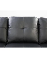 Simplie Fun Irine Faux Leather Sectional Sofa With Ottoman