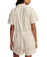 Lucky Brand Women's Cotton Utility Short Tie-Waist Coveralls