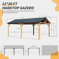 Wooden Frame Gazebo: Outdoor Pavilion for Patio & Garden