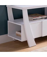 Simplie Fun Tv Stand White for Home or Office Use
