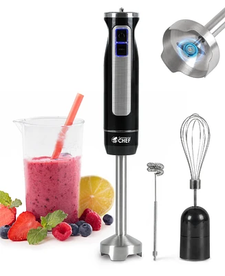 Commercial Chef Immersion Blender, Multi-Purpose Immersion Hand Blender with Stainless Steel Blade, Handheld Mixer with 8 Variable Speed Options