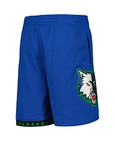 Mitchell Ness Big Boys and Girls Blue Minnesota Timberwolves Hardwood Classics Swingman Shorts