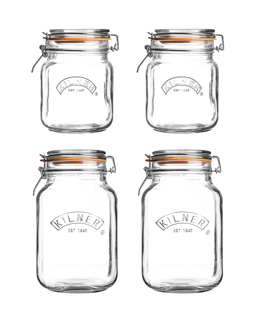 Kilner Set of Square Clip Top Jars