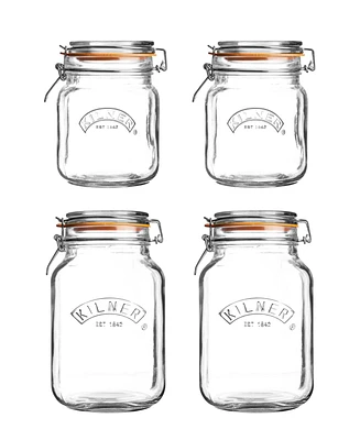 Kilner Set of Square Clip Top Jars