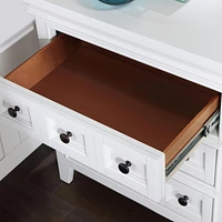 Transitional Style White Color Solid Wood 1 Piece Nightstand Only