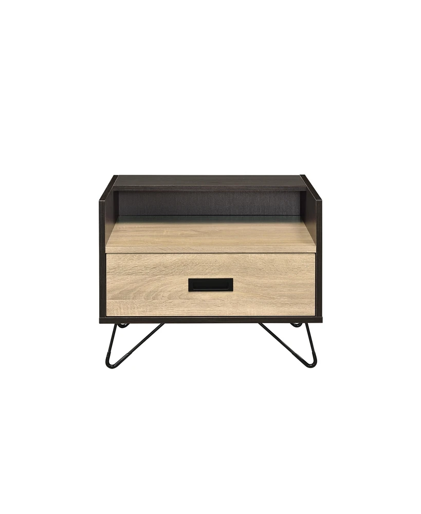 Simplie Fun Melkree Accent Table, Oak Black Finish