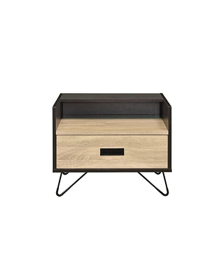 Simplie Fun Melkree Accent Table, Oak Black Finish