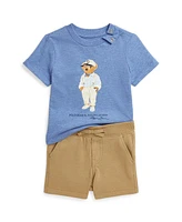 Polo Ralph Lauren Baby Boys Bear Jersey Tee and Terry Short Set