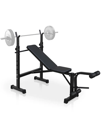 Simplie Fun Olympic Weight Bench, Bench Press Set With Squat Rack And Bench For Home Gym Full-Body Workout