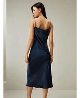 Lilysilk Women's Cowl Neck Oblique-layered Silk Dress