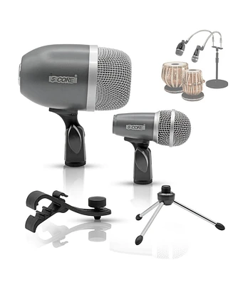 5 Core Tabla Microphone Set • Uni-Directional Bayan Dayan Instrument Mic w Balanced Xlr Connection Tabla Mic Grey