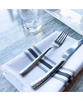 Arkwright Home Mariposa Bistro Dinner Napkins (12 Pack), 18x22, Soft Spun Polyester, Striped Color Options