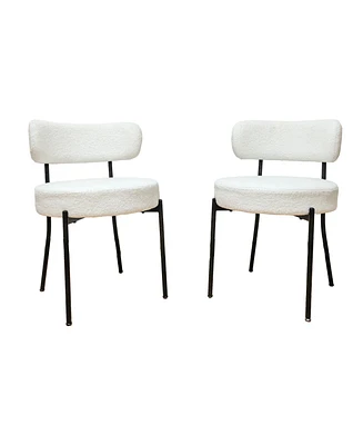 Simplie Fun Set of 2 White Mid Century Dining Chairs