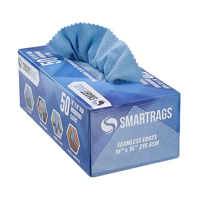 Arkwright Home SmartRags Xl Microfiber Cleaning Cloths (Box of 50), 35 Grams, 16x16, Reusable, Multi-Purpose, Color Options
