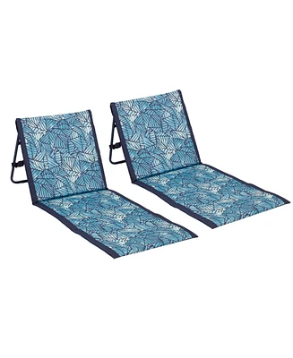 ECR4Kids Lightspeed Outdoors Beach Loungers, Portable Chair, Mud Stripes, 2-Pack
