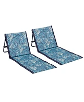 ECR4Kids Lightspeed Outdoors Beach Loungers, Deep Navy Ombre, 2-Pack