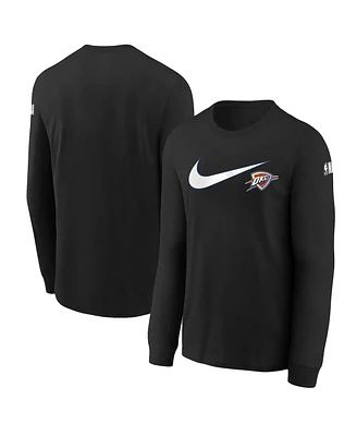 Nike Big Boys and Girls Black Oklahoma City Thunder Swoosh Long Sleeve T-Shirt