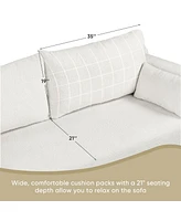 Streamdale Furniture 82x36" Modern Loop Yarn Fabric Sofa with Extra Wide Arms