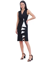 Jessica Howard Women's Embellished Ruffled Sheath Dress