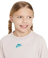 Nike Big Girls Sportswear Short-Sleeve Embroidered Futura Logo T-Shirt